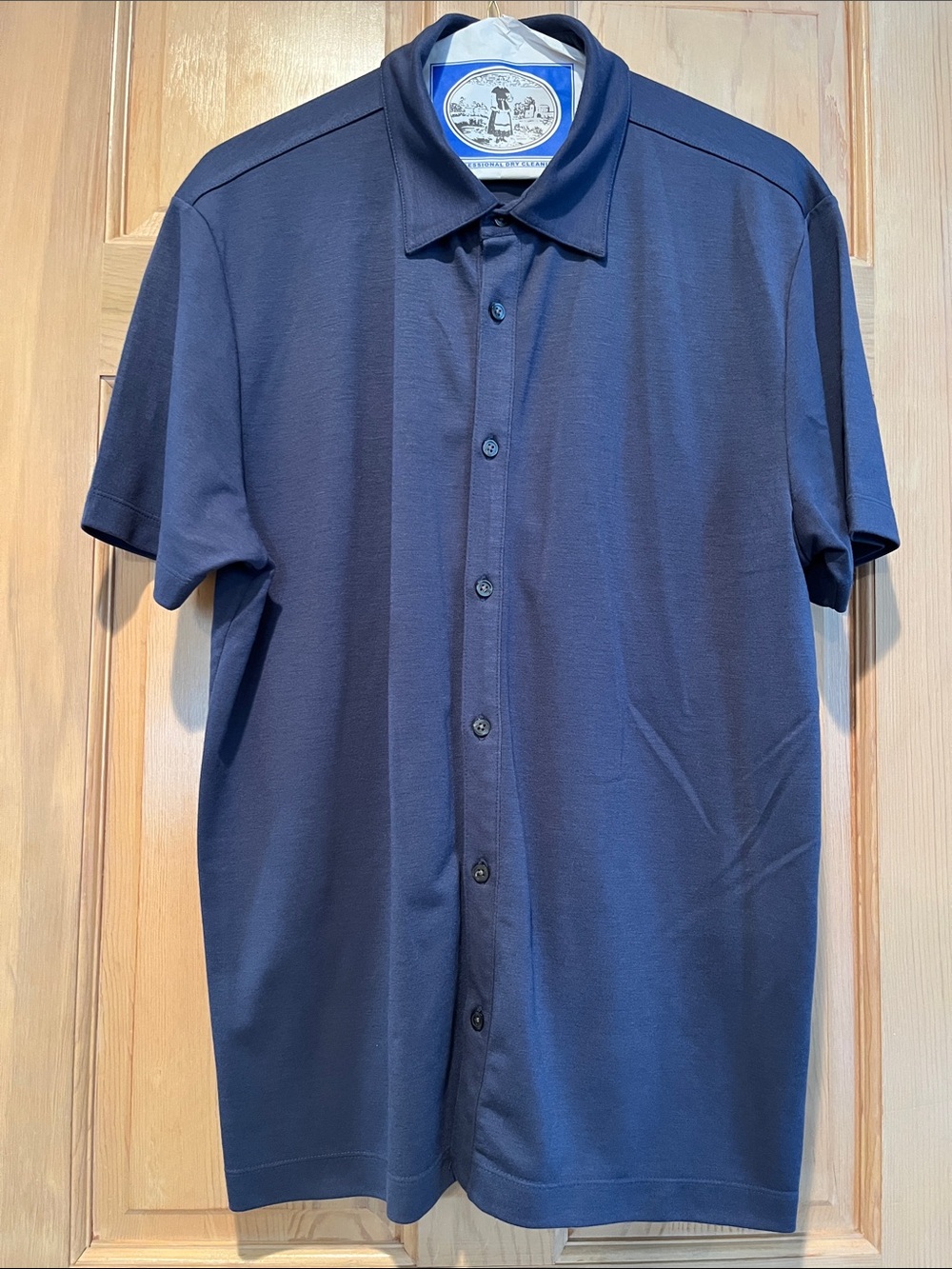 Men's Banana Republic Navy Short-Sleeve Button-Up Shirt